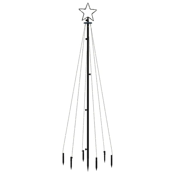 vidaXL juletræ med spyd 108 LED'er 180 cm koldt hvidt lys