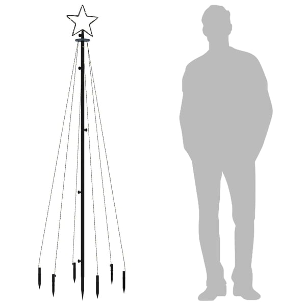 vidaXL juletræ med spyd 108 LED'er 180 cm farverigt lys