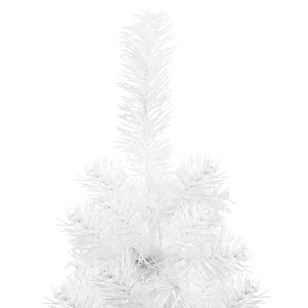 vidaXL Kapea puolikas tekojoulukuusi jalustalla valkoinen 240 cm