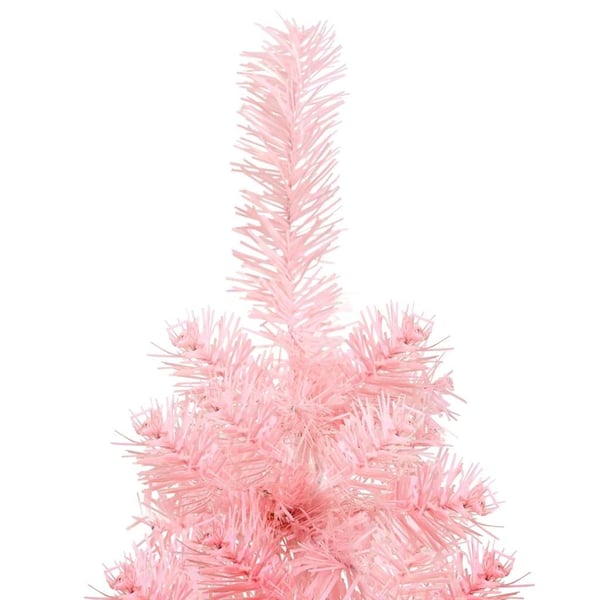 vidaXL Kapea puolikas tekojoulukuusi jalustalla pinkki 120 cm