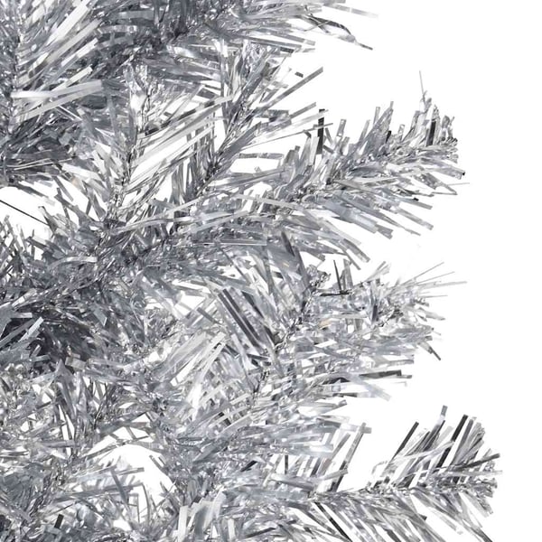vidaXL Smal halv plastgran med stativ silver 180 cm