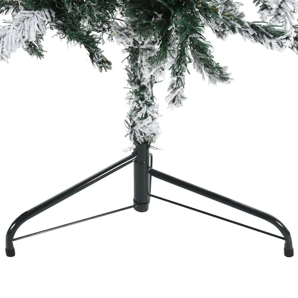 vidaXL kunstigt halvt juletræ med sne 210 cm smalt