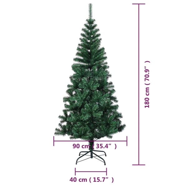vidaXL Tekojoulukuusi värikkäät oksankärjet 180 cm vihreä PVC