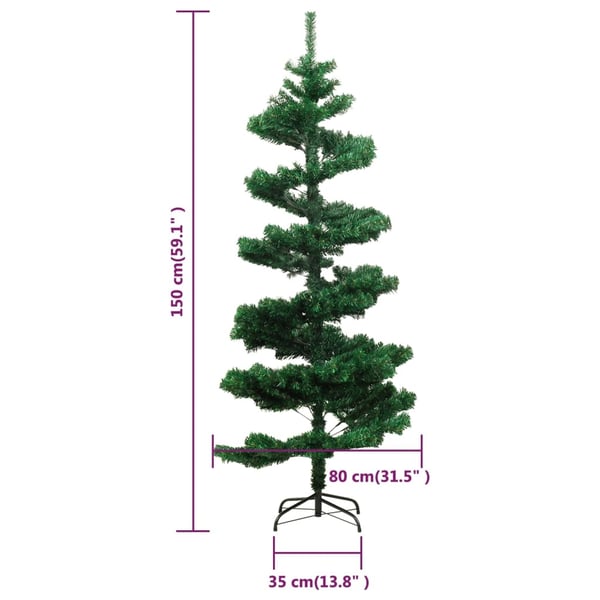 vidaXL juletræ med juletræsfod 150 cm PVC grøn