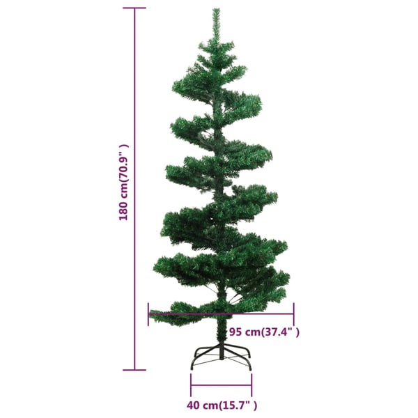 vidaXL juletræ med lys og juletræsfod PVC 180 cm grøn