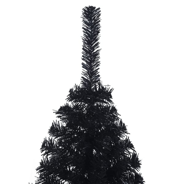 vidaXL Tekojoulukuusen puolikas jalustalla musta 150 cm PVC