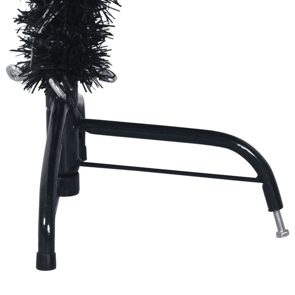 vidaXL Tekojoulukuusen puolikas jalustalla musta 150 cm PVC