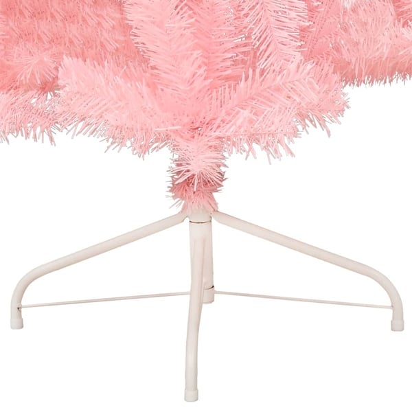 vidaXL Tekojoulukuusen puolikas jalustalla pinkki 240 cm PVC