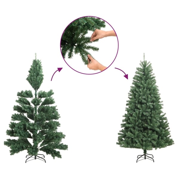 vidaXL kunstigt halvt juletræ med juletræsfod 210 cm PVC sort