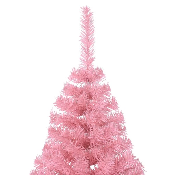 vidaXL Tekojoulukuusen puolikas jalustalla pinkki 180 cm PVC