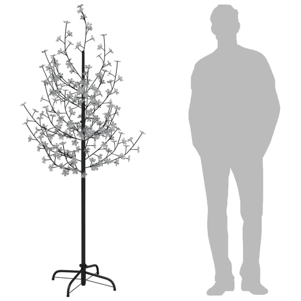 vidaXL kirsebærtræ med LED-lys 180 cm 200 LED'er varmt hvidt lys