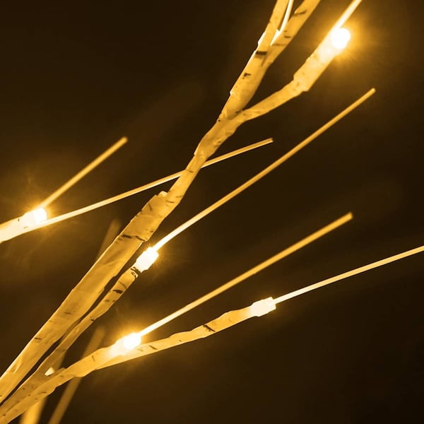 vidaXL LED-birketræ 400 cm 672 LED'er varmt hvidt lys hvid