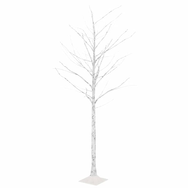 vidaXL Björkträd med LED varmvit 128 LEDs 220 cm
