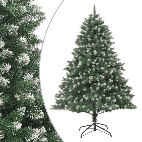 vidaXL kunstigt juletræ med juletræsfod 210 cm PVC