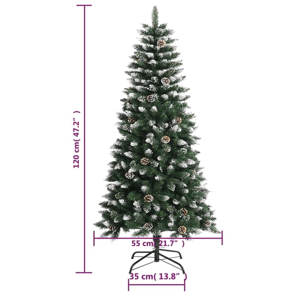 vidaXL Tekojoulukuusi jalustalla vihreä 120 cm PVC