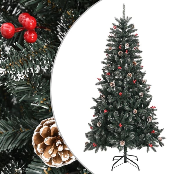 vidaXL Tekojoulukuusi jalustalla vihreä 210 cm PVC