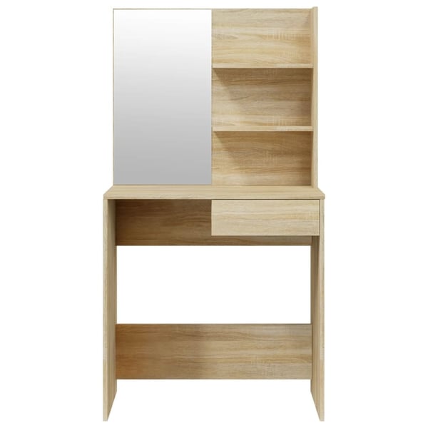 vidaXL makeupbord med spejl 74,5x40x141 cm sonoma-eg
