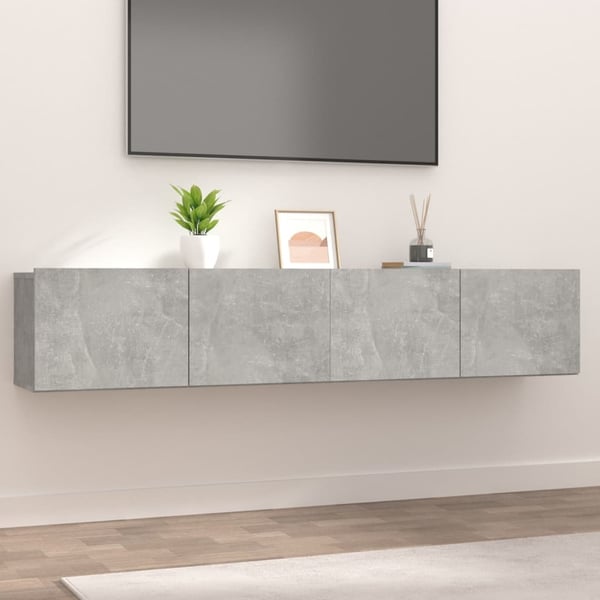 vidaXL TV-benker 2 stk betonggrå 80x30x30 konstruert tre
