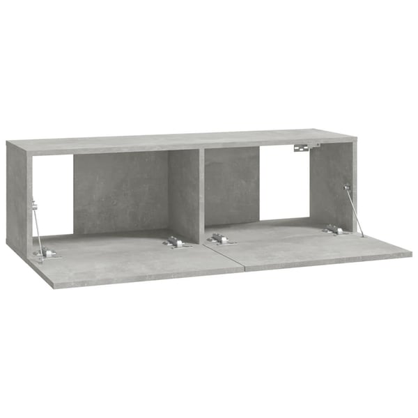 vidaXL Vegghengte TV-benker 2 stk betonggrå 100x30x30cm konstruert tre