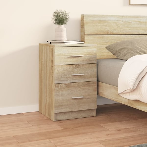 vidaXL sengebord 40x40x63 cm konstrueret træ sonoma-eg
