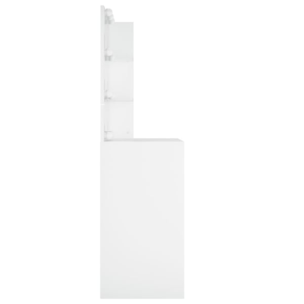 vidaXL Sminkebord med LED hvit 60x40x140 cm