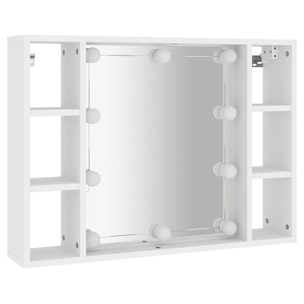 vidaXL Speilskap med LED hvit 76x15x55 cm