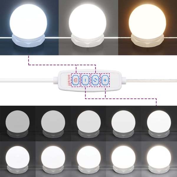 vidaXL Speilskap med LED sonoma eik 91x15x76,5 cm