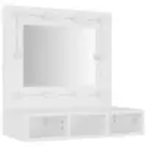vidaXL Speilskap med LED hvit 60x31,5x62 cm