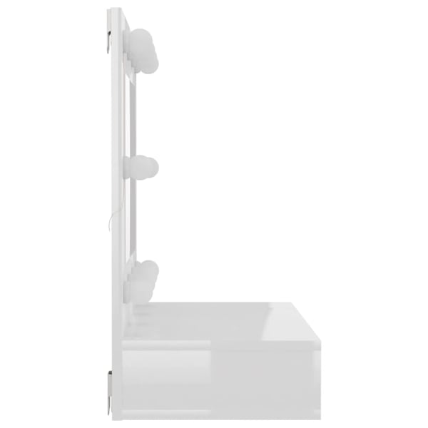 vidaXL Speilskap med LED høyglans hvit 60x31,5x62 cm