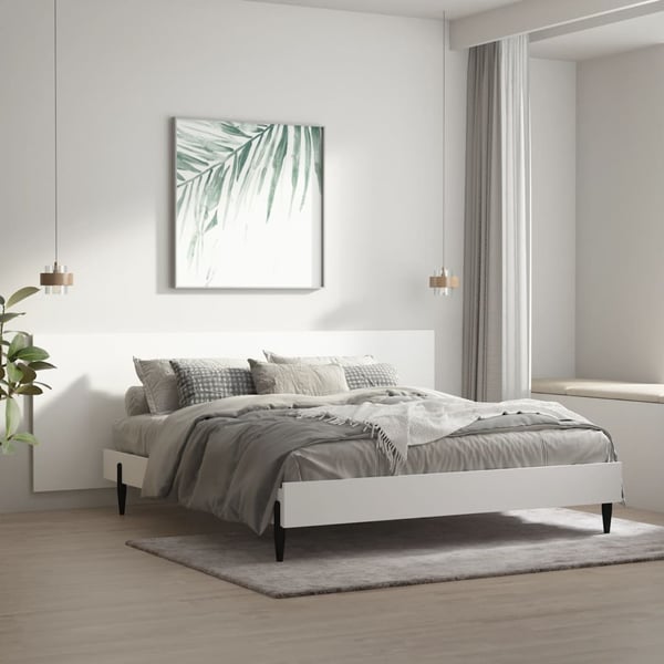 vidaXL Veggmontert sengegavl hvit 240x1,5x80 cm konstruert tre