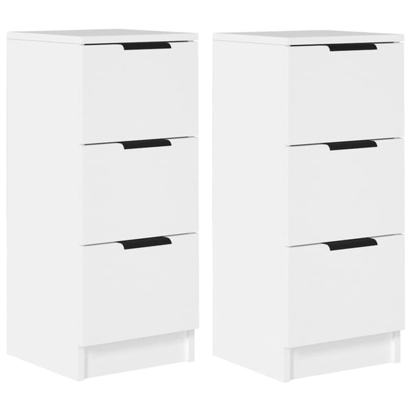 vidaXL Skjenker 2 stk hvit 30x30x70 cm konstruert tre