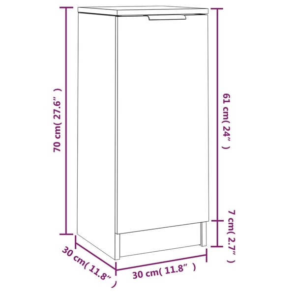vidaXL Skjenk betonggrå 30x30x70 cm konstruert tre