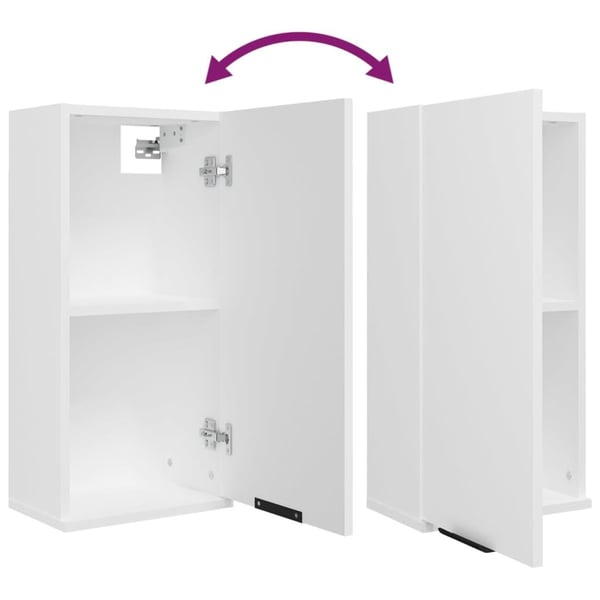 vidaXL Vegghengt baderomsskap hvit 32x20x67 cm