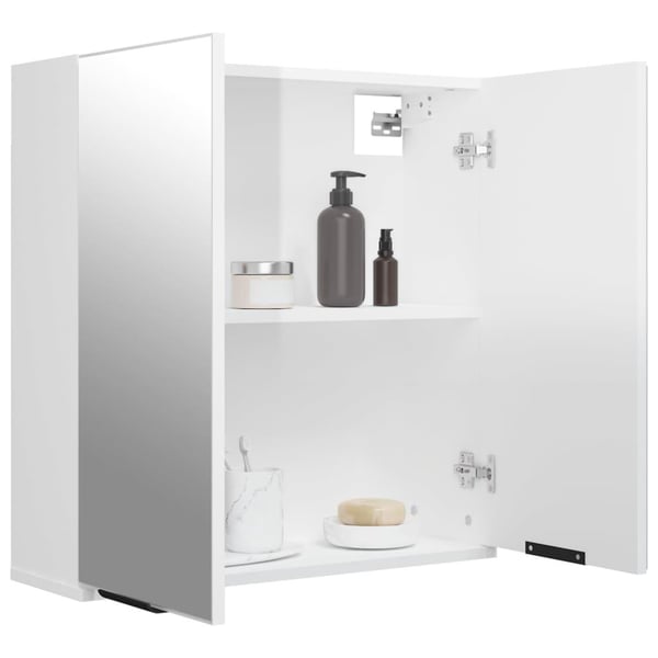 vidaXL Kylpyhuoneen LED peilikaappi korkeakiilto valkoinen 64x20x67 cm