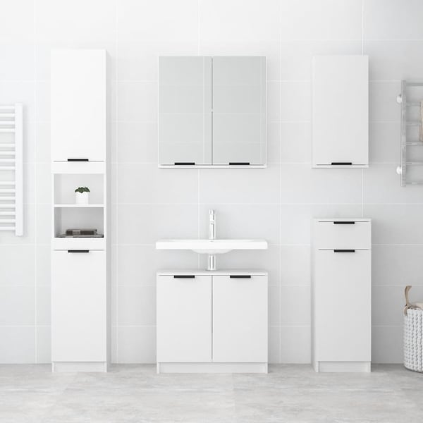 vidaXL Baderomsskap hvit 64,5x33,5x59 cm konstruert tre