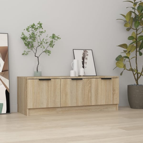 vidaXL TV-benk sonoma eik 102x35x36,5 cm konstruert tre