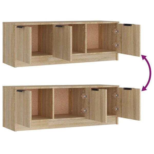 vidaXL TV-benk sonoma eik 102x35x36,5 cm konstruert tre