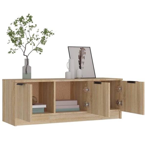 vidaXL TV-benk sonoma eik 102x35x36,5 cm konstruert tre