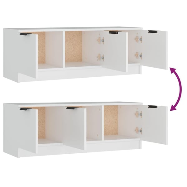 vidaXL TV-benk hvit 102x35x36,5 cm konstruert tre