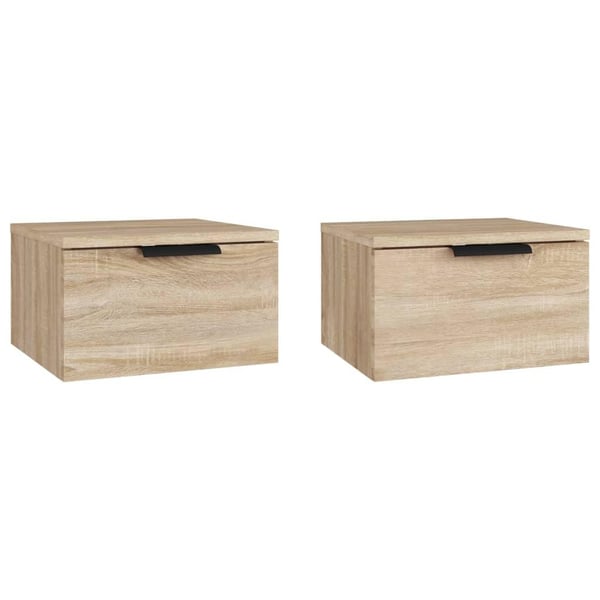 vidaXL Veggmonterte nattbord 2 stk sonoma eik 34x30x20 cm