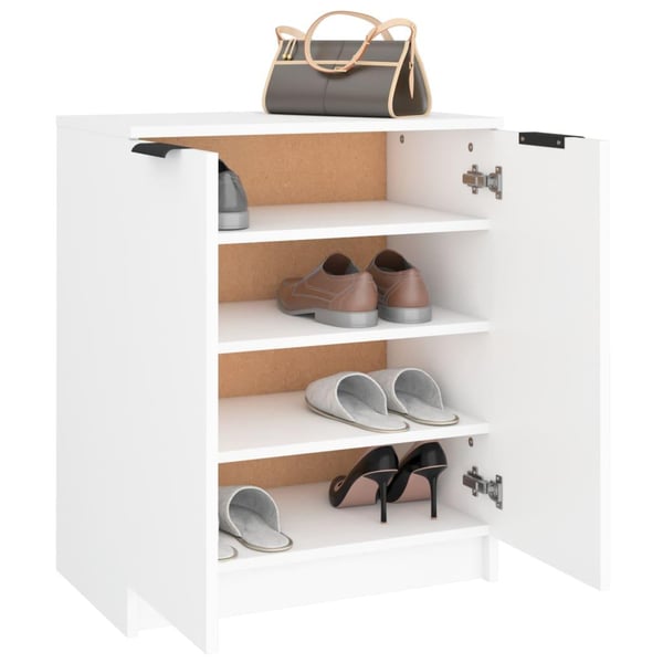 vidaXL Skoskap hvit 59x35x70 cm konstruert tre
