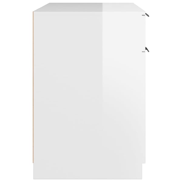 vidaXL Skrivebord høyglans hvit 100x50x75 cm konstruert tre