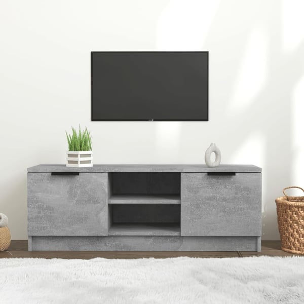 vidaXL TV-benk betonggrå 102x35x36,5 cm konstruert tre