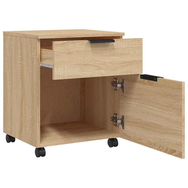 vidaXL Mobilt arkivskap med hjul betonggrå 45x38x54 cm konstruert tre