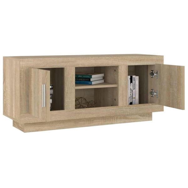 vidaXL TV-benk sonoma eik 102x35x45 cm konstruert tre