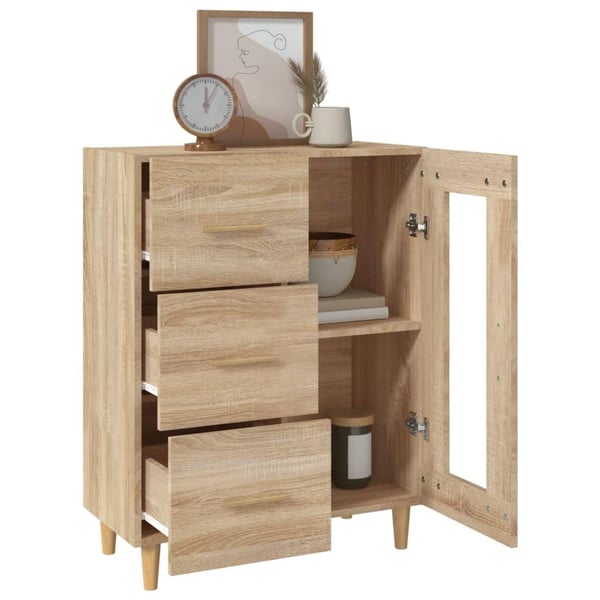 vidaXL Skjenk sonoma eik 69,5x34x90 cm konstruert tre