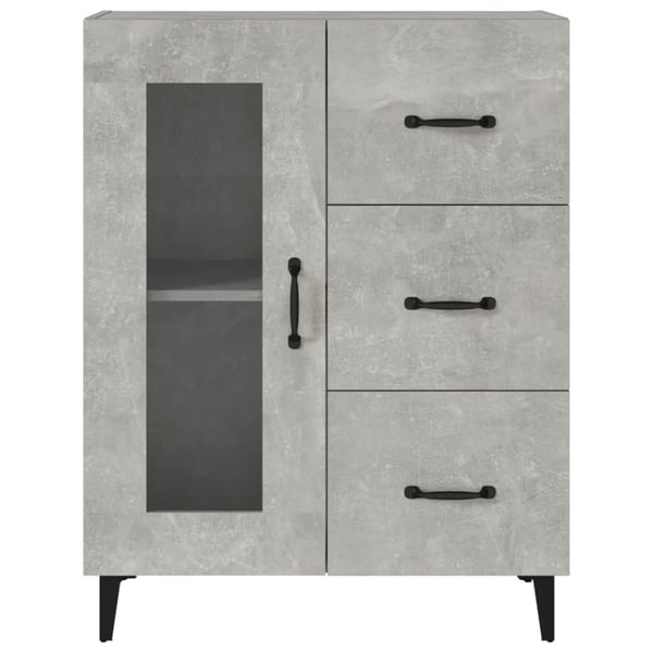 vidaXL Skjenk betonggrå 69,5x34x90 cm konstruert tre