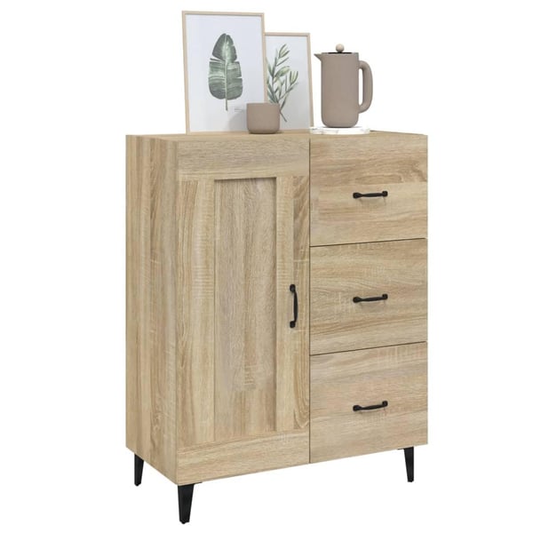 vidaXL Skjenk sonoma eik 69,5x34x90 cm konstruert tre