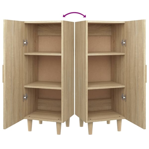 vidaXL Skjenk sonoma eik 34,5x34x90 cm konstruert tre
