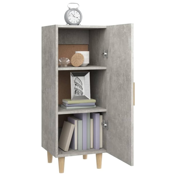 vidaXL Skjenk betonggrå 34,5x34x90 cm konstruert tre